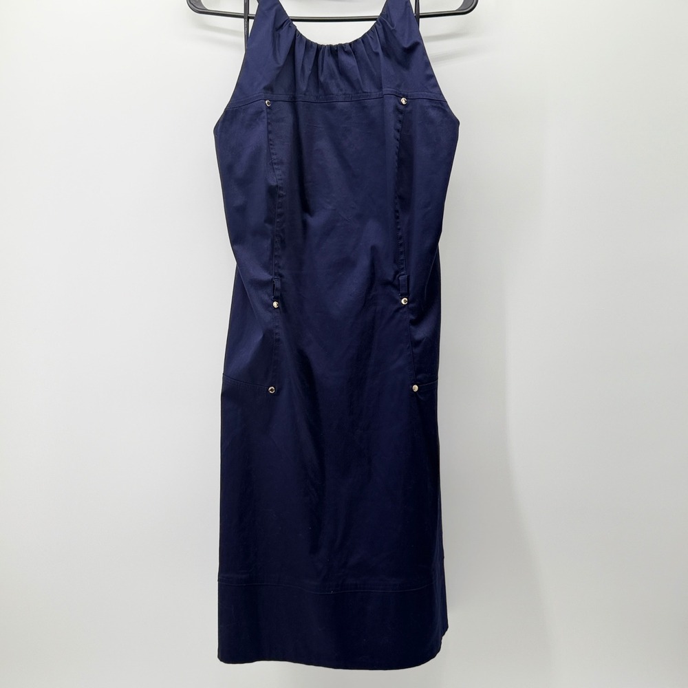 Calvin Klein Women‎ Navy Blue Halter Neck Sheath Dress Size 14 CD3C1H9E NEW